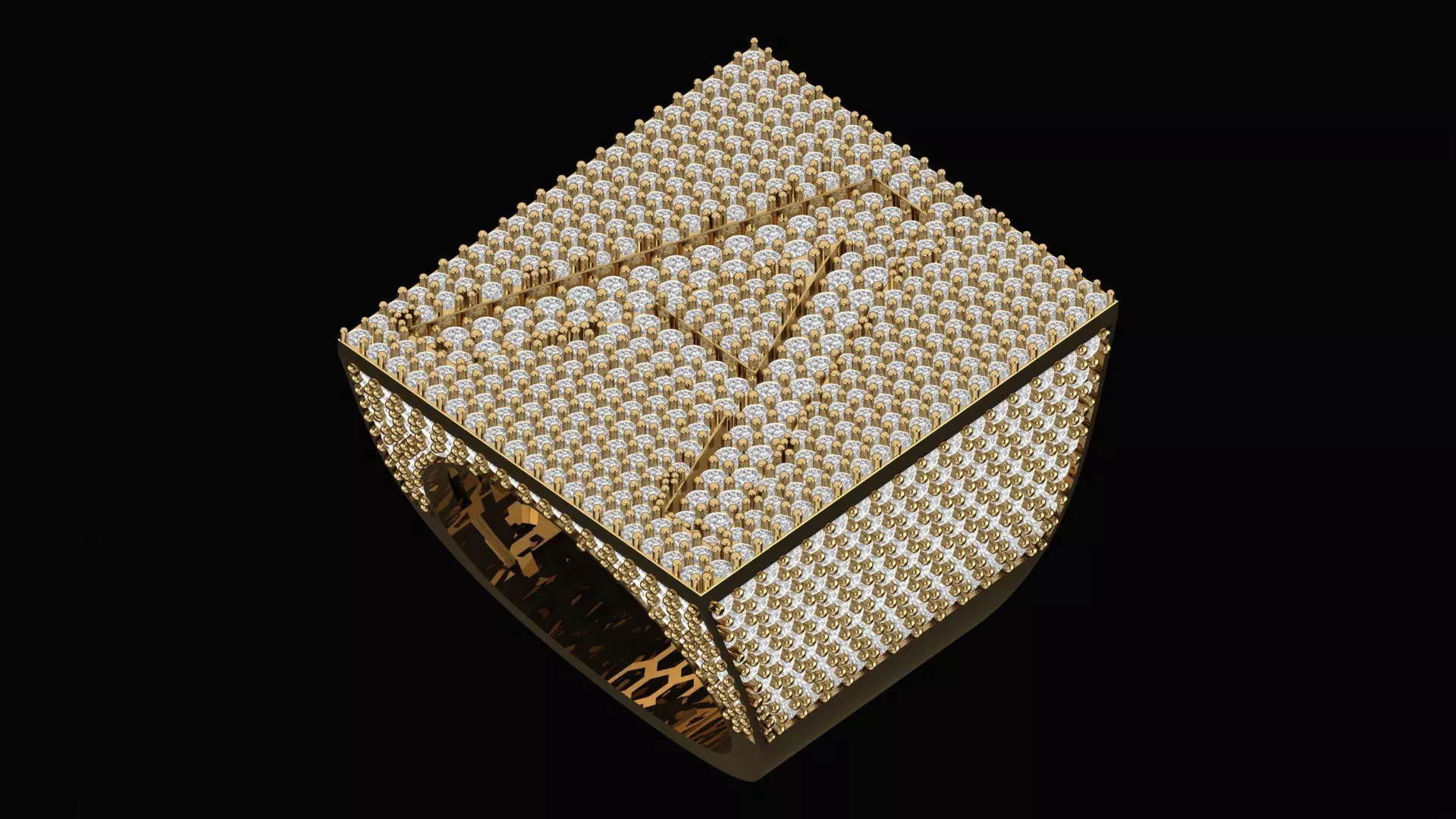 Custom Initial A to Z Letter Diamond Ring - Alphabet Rings 3D print model_0