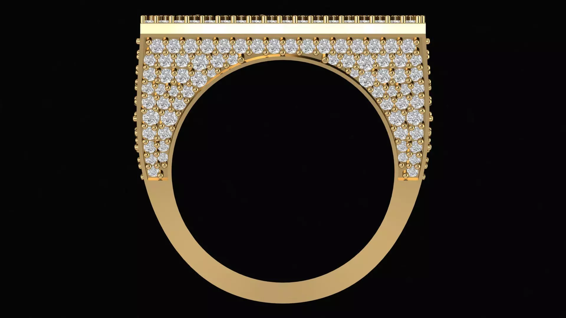 Custom Initial A to Z Letter Diamond Ring - Alphabet Rings 3D print model_4