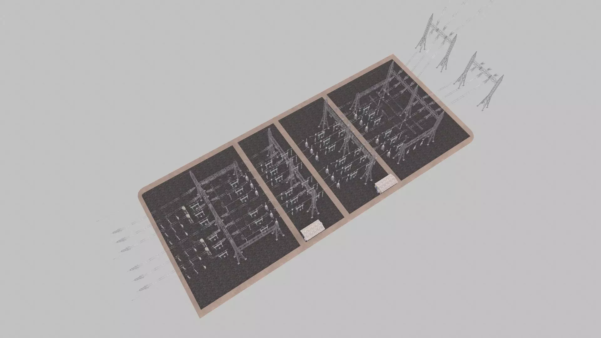 Electric Power Tower HVDC AIS 400 Low-poly 3D model_12