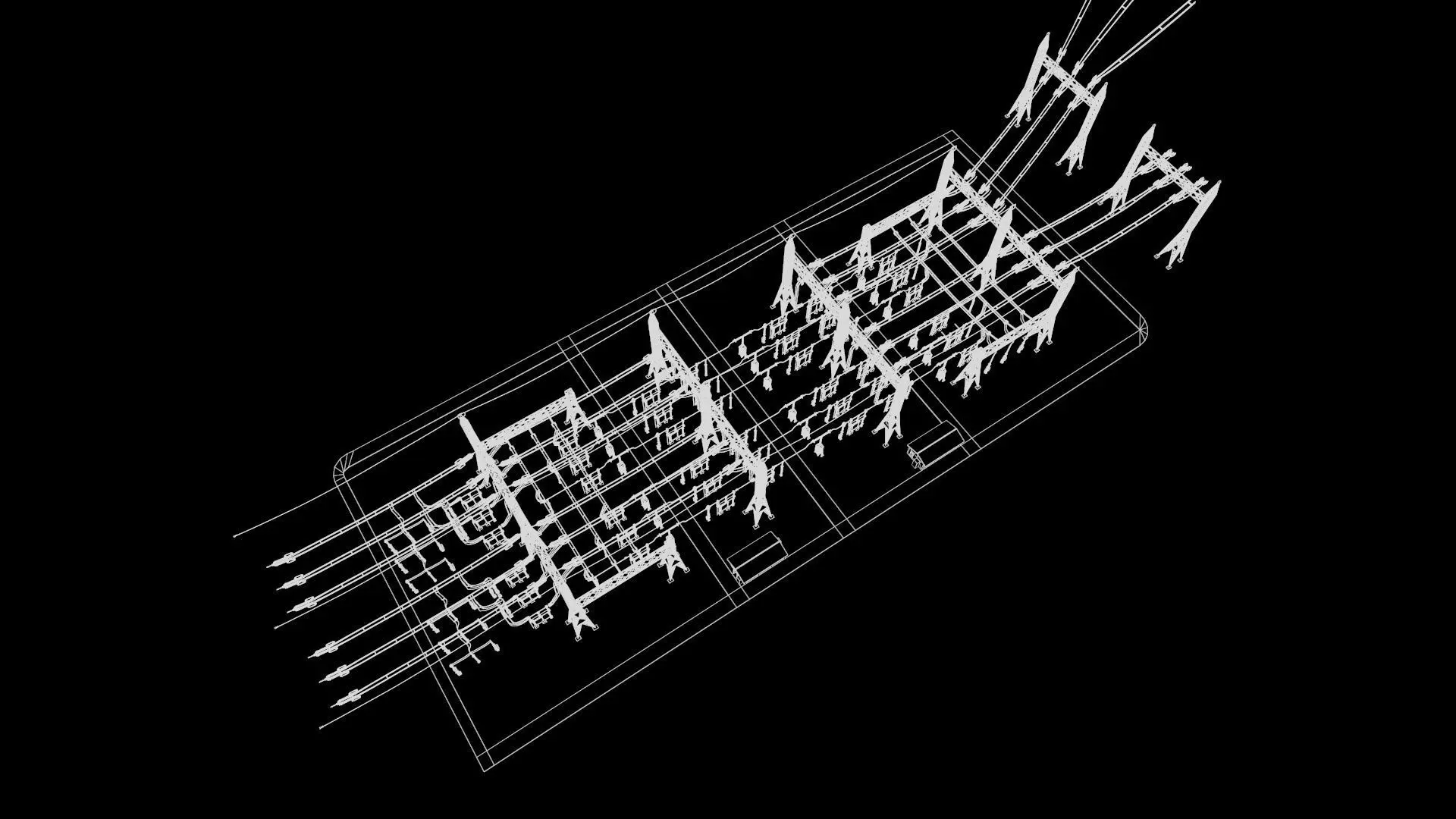 Electric Power Tower HVDC AIS 400 Low-poly 3D model_17