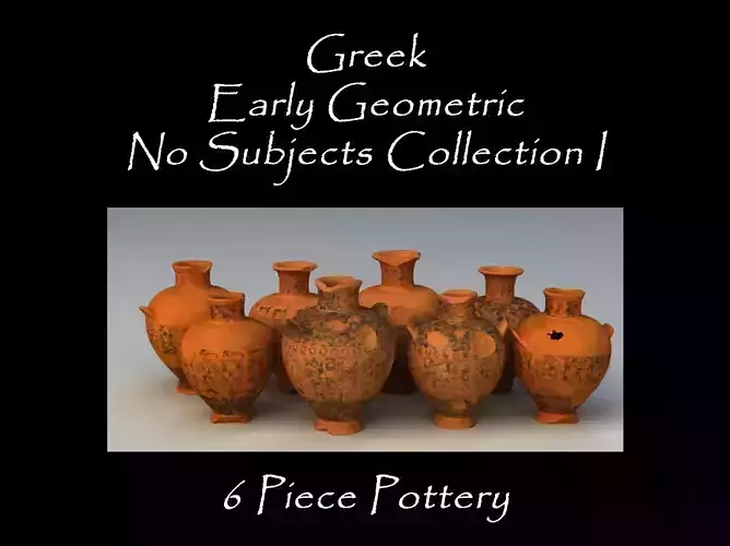 Greek Early Geometric No Subjects Col I 6 Piece Pottery