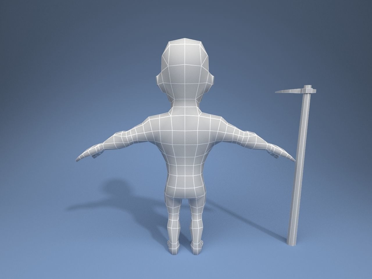 Medieval character peasant 4 Low-poly 3D model_12