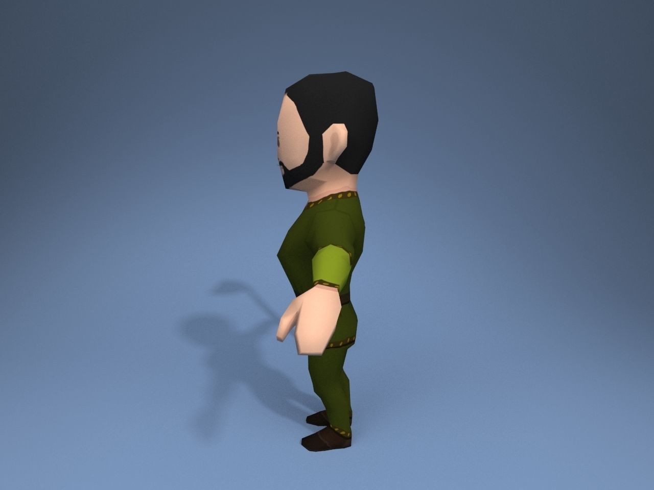 Medieval character peasant 4 Low-poly 3D model_3
