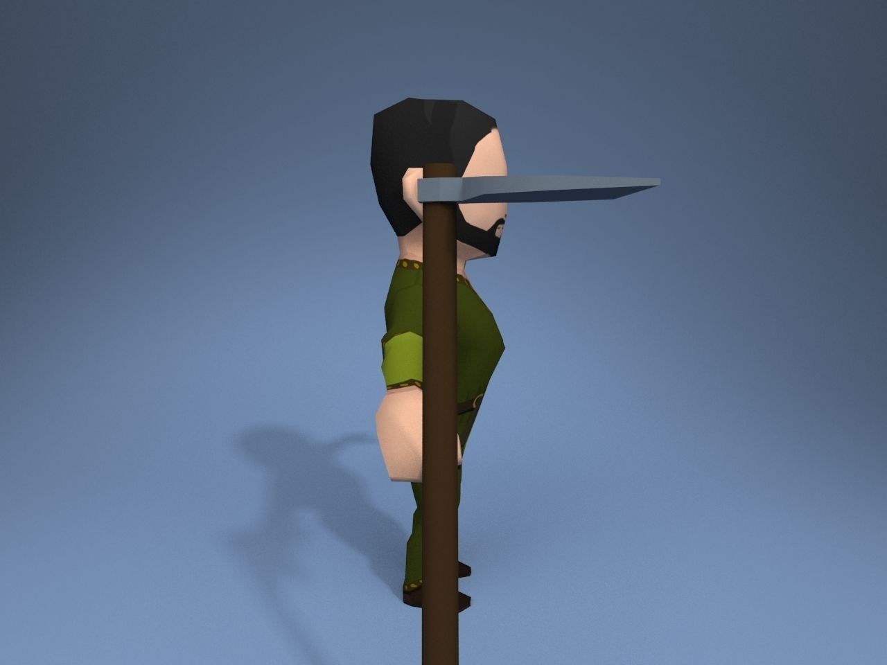 Medieval character peasant 4 Low-poly 3D model_7