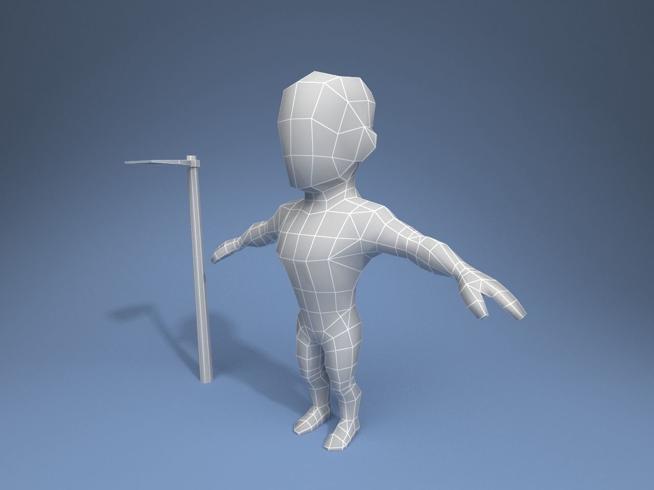 Medieval character peasant 4 Low-poly 3D model_9