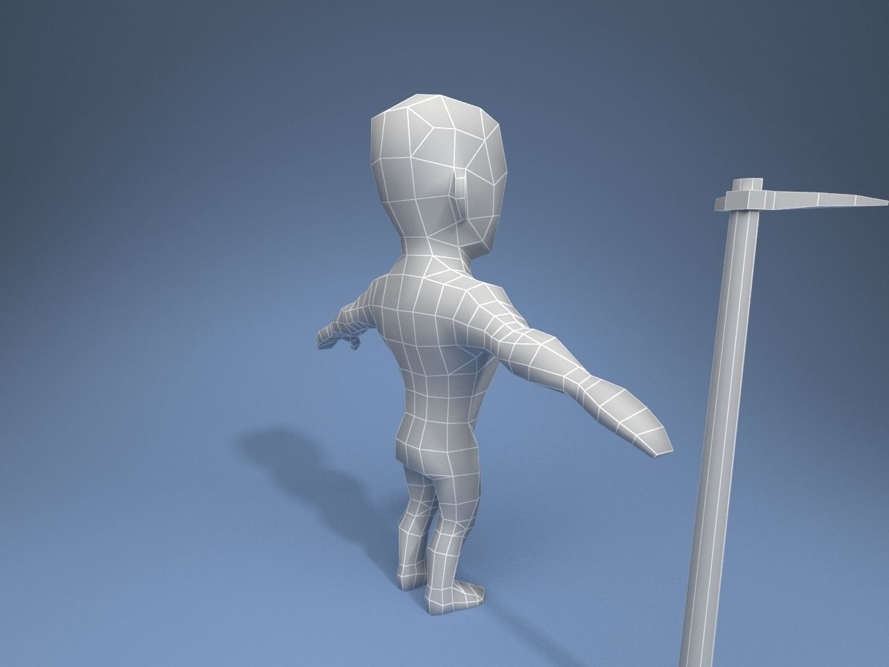 Medieval character peasant 4 Low-poly 3D model_13