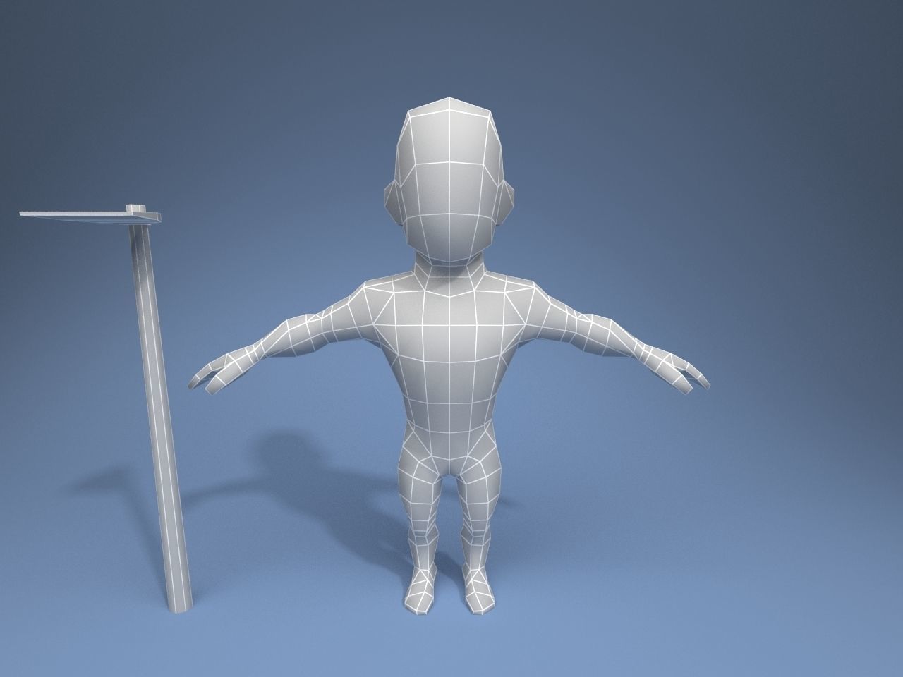 Medieval character peasant 4 Low-poly 3D model_8