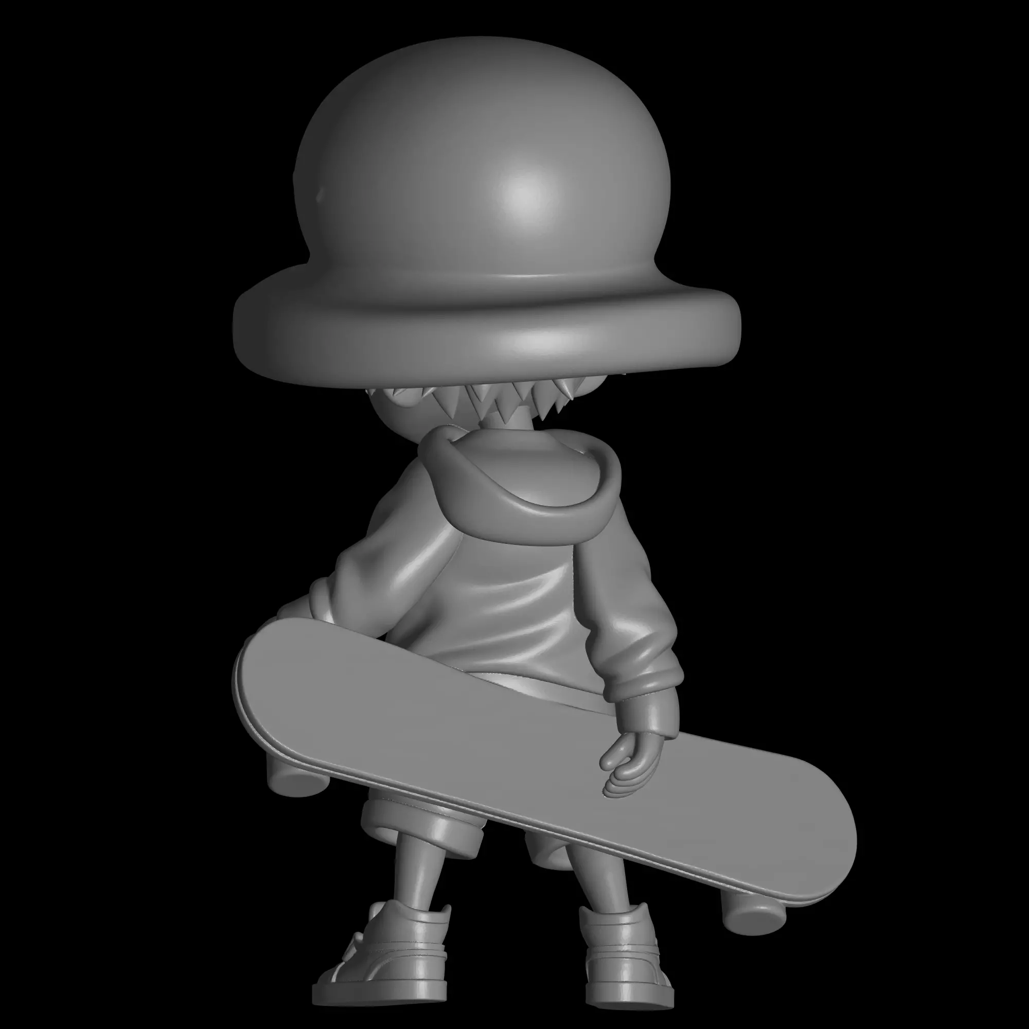 skateboarder Monkey D Luffy design 3D print model_1
