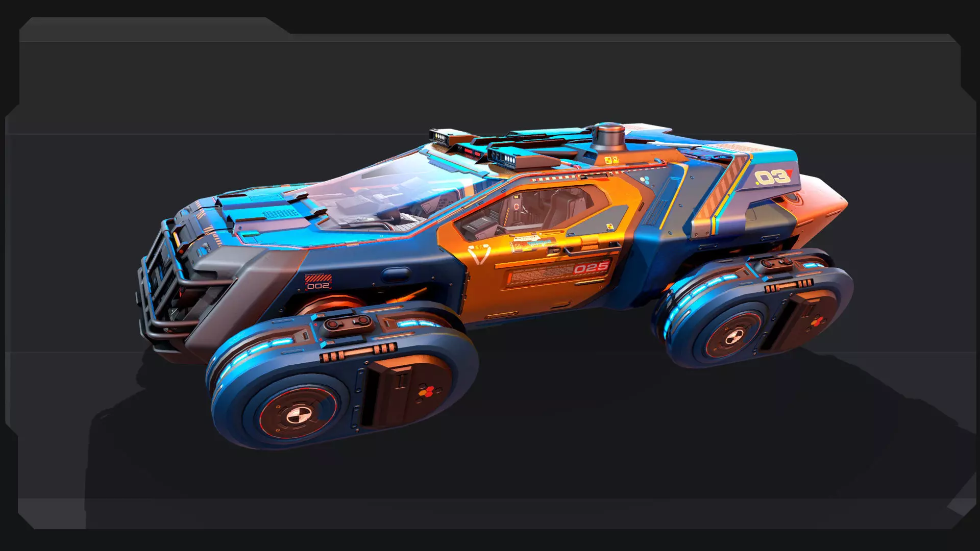 CYBERPUNK - Modular Flying Car Low-poly 3D model_3