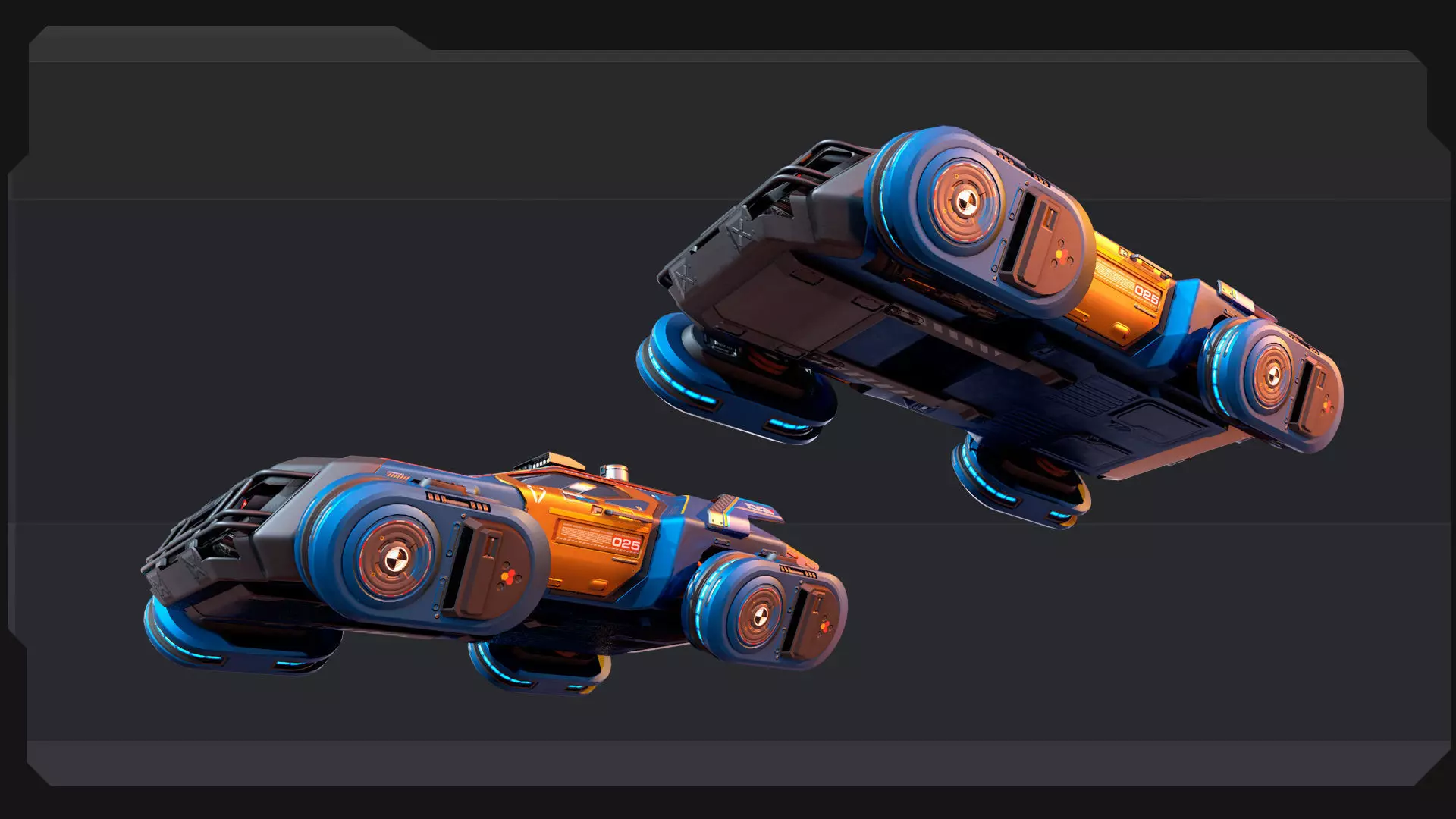 CYBERPUNK - Modular Flying Car Low-poly 3D model_12