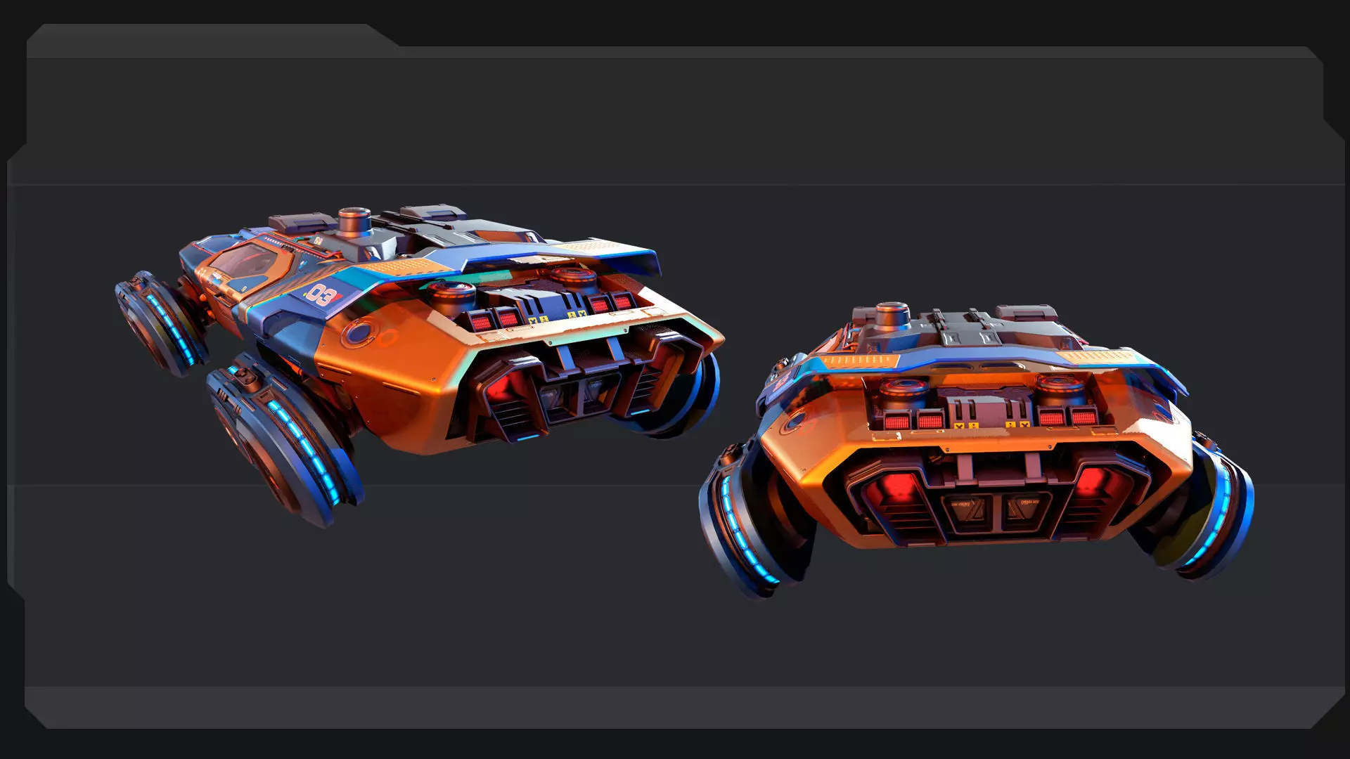 CYBERPUNK - Modular Flying Car Low-poly 3D model_7
