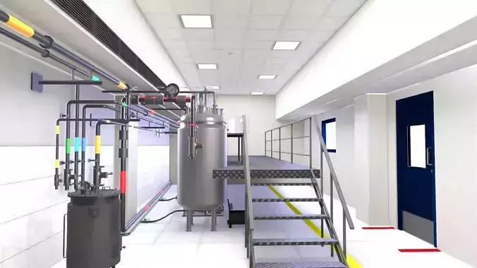 LIQUID MANUFACTURING PLANT Low-poly 3D model