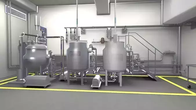 Ointment Manufacturing Vessel Low-poly 3D model