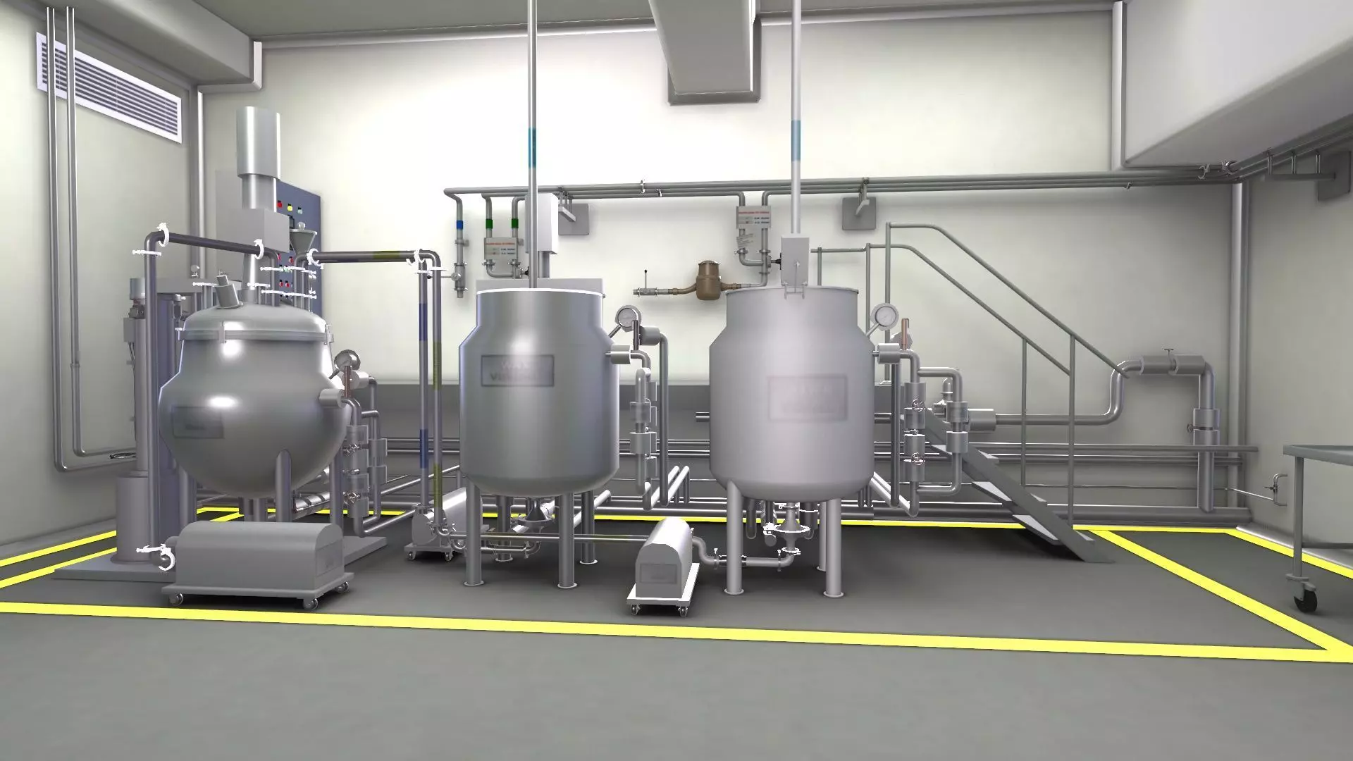 Ointment Manufacturing Vessel Low-poly 3D model_0