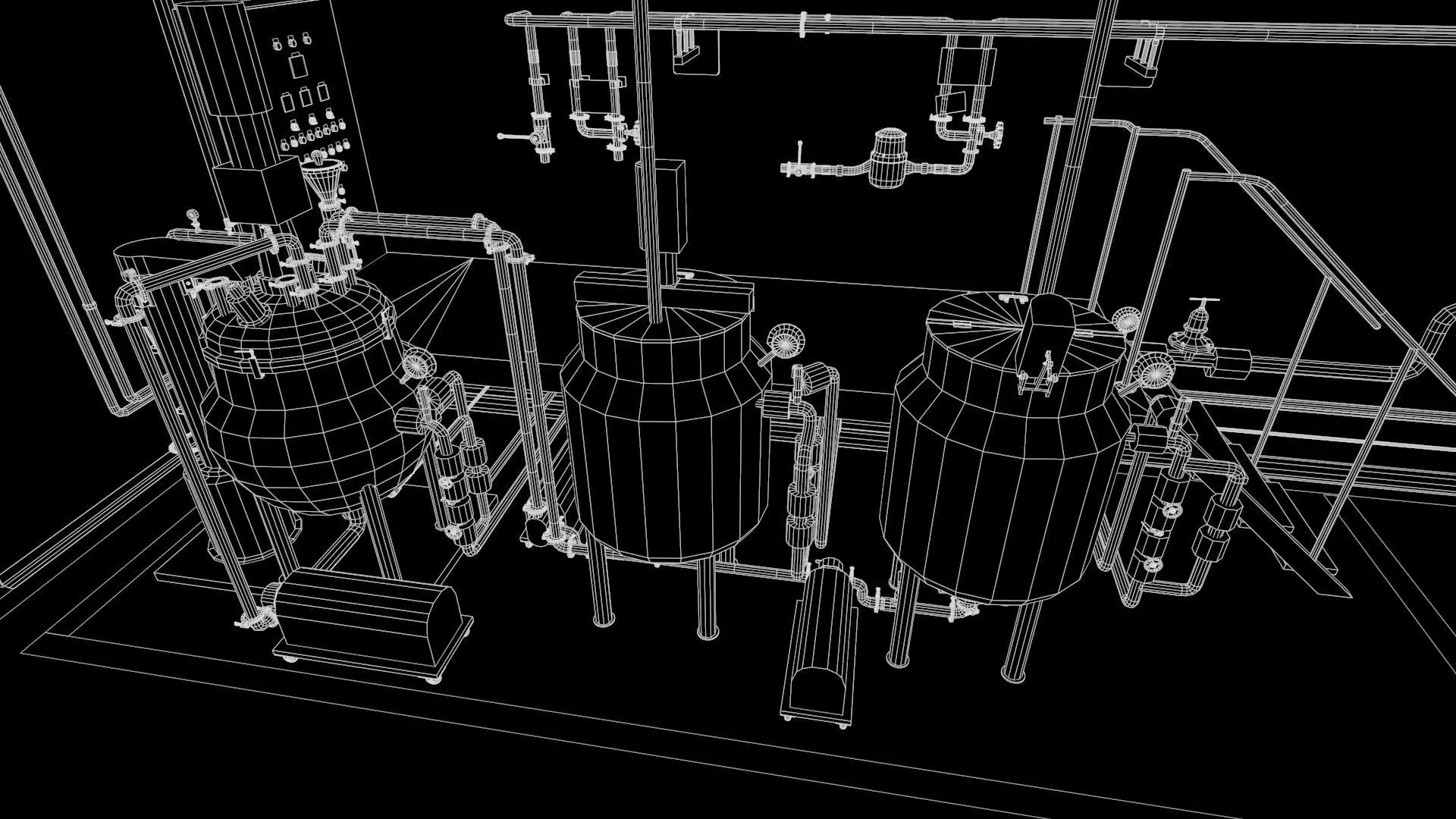 Ointment Manufacturing Vessel Low-poly 3D model_9