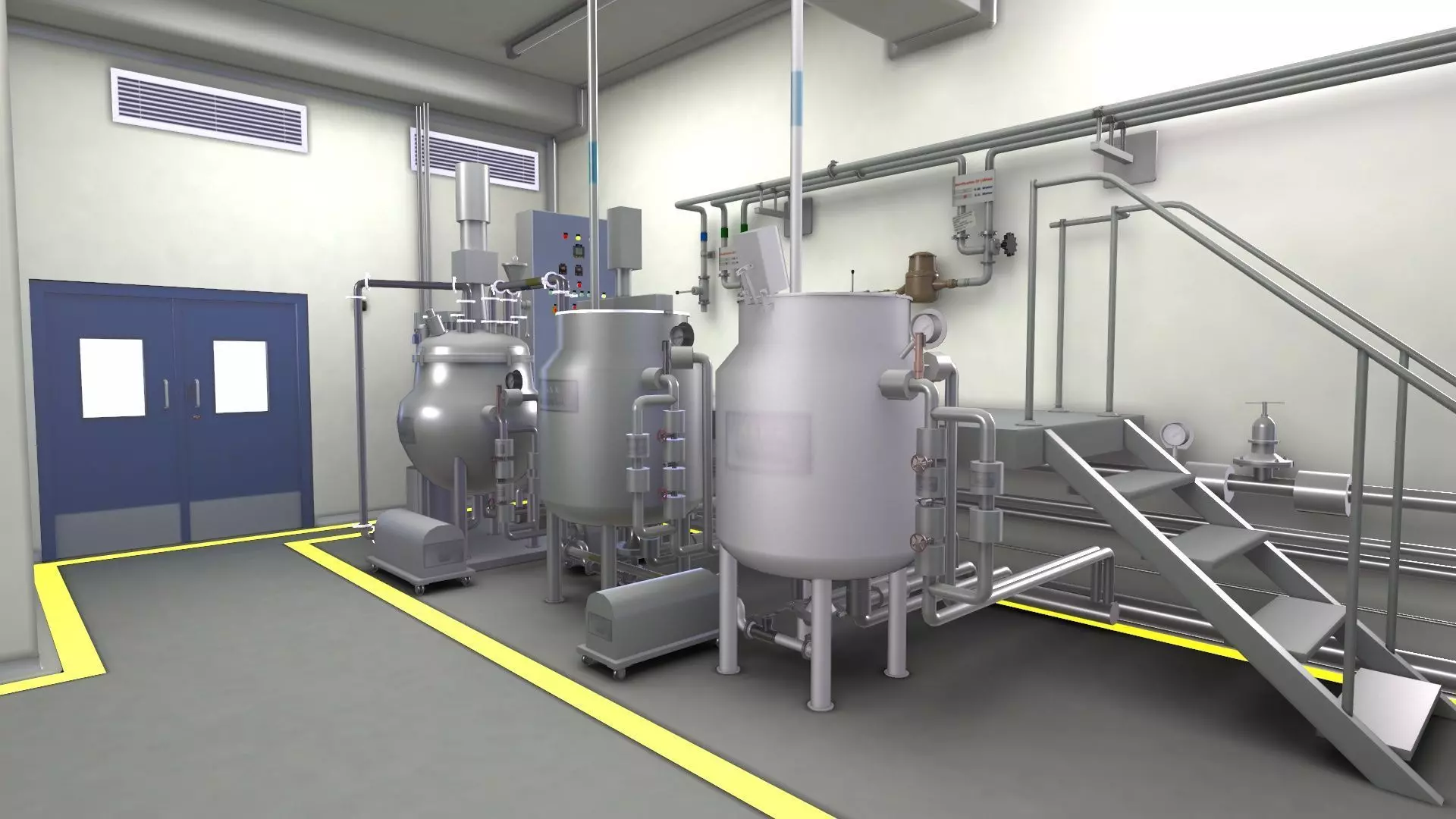 Ointment Manufacturing Vessel Low-poly 3D model_2