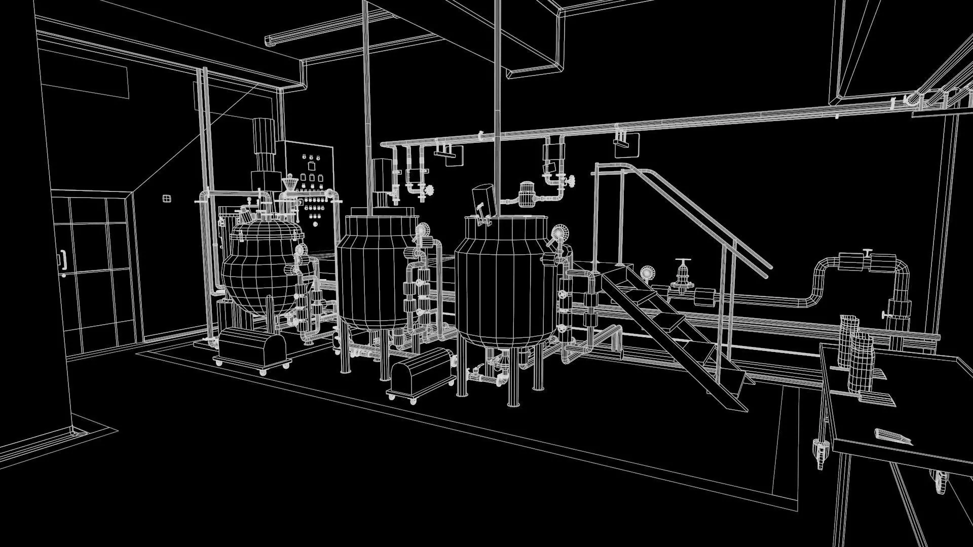 Ointment Manufacturing Vessel Low-poly 3D model_10