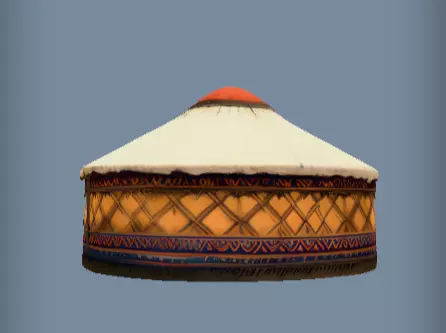 3d model of Traditional round yurt structure 3D print model_1