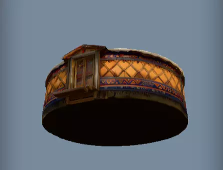 3d model of Traditional round yurt structure 3D print model_3