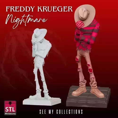 Freddy Krueger Cartoon Bust STL Nightmare Horror