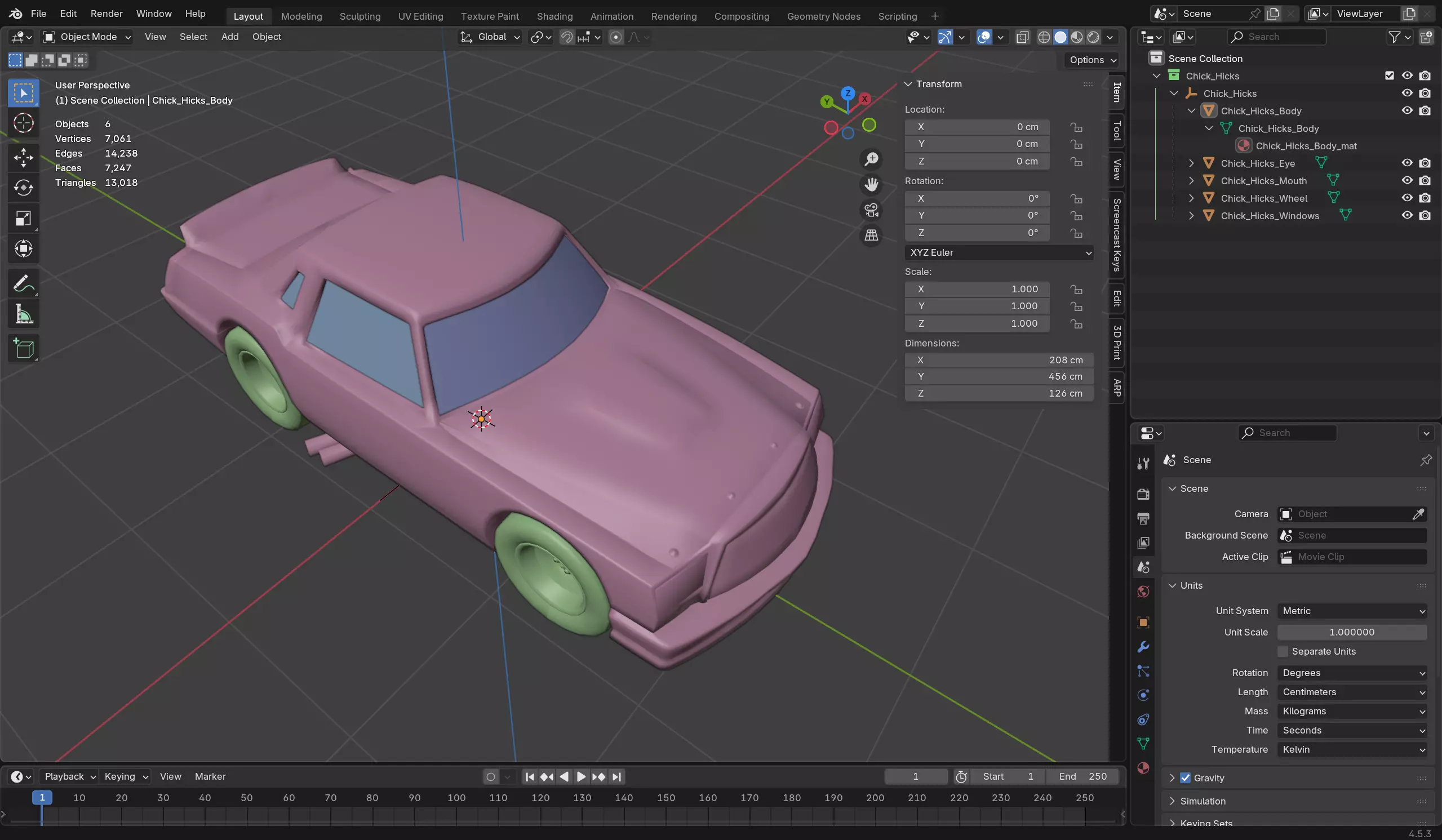 Chick Hicks Low-poly 3D model_12