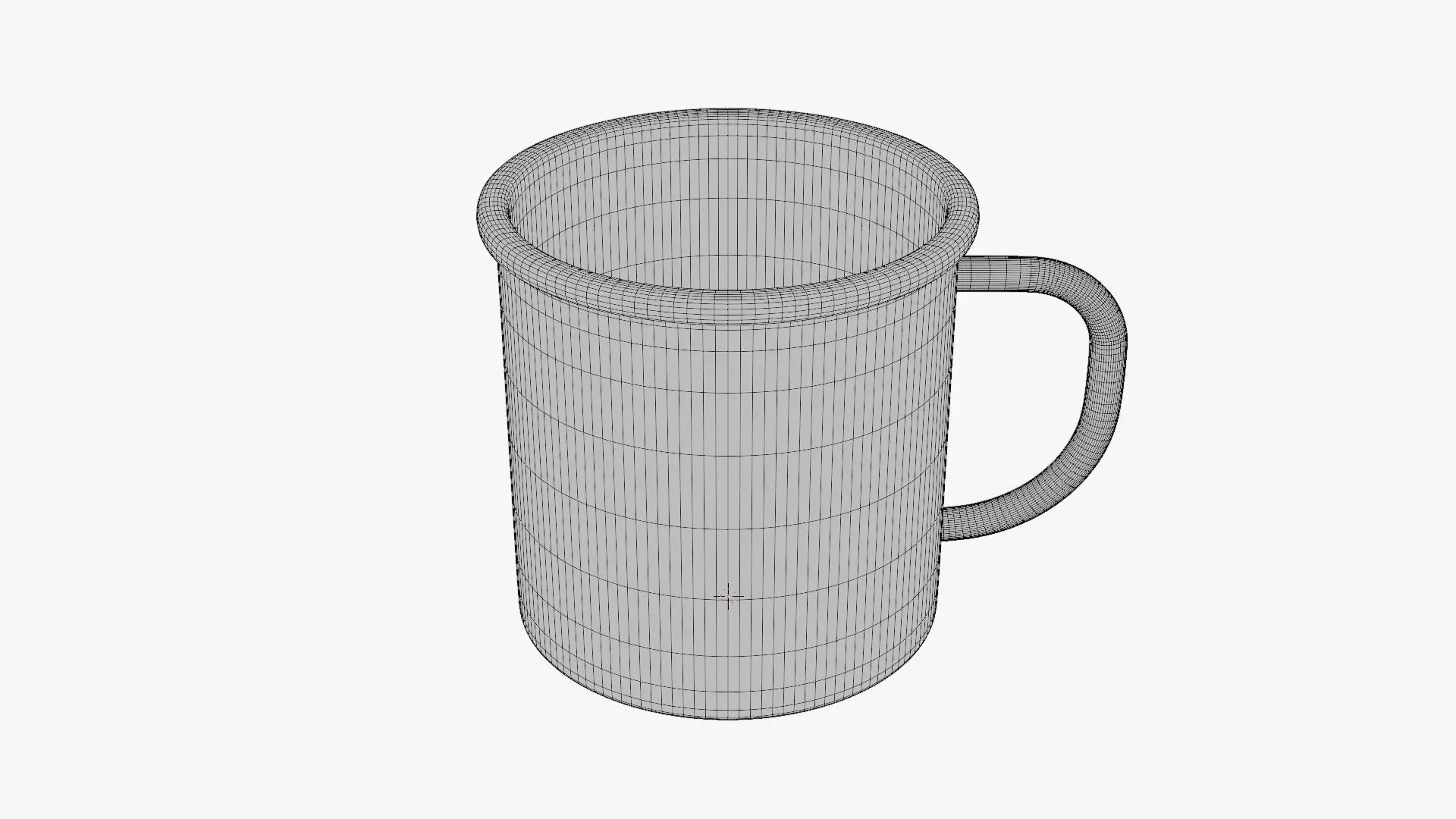 Enamel Cup - Geometry Only No Textures No Materials 3D model_5