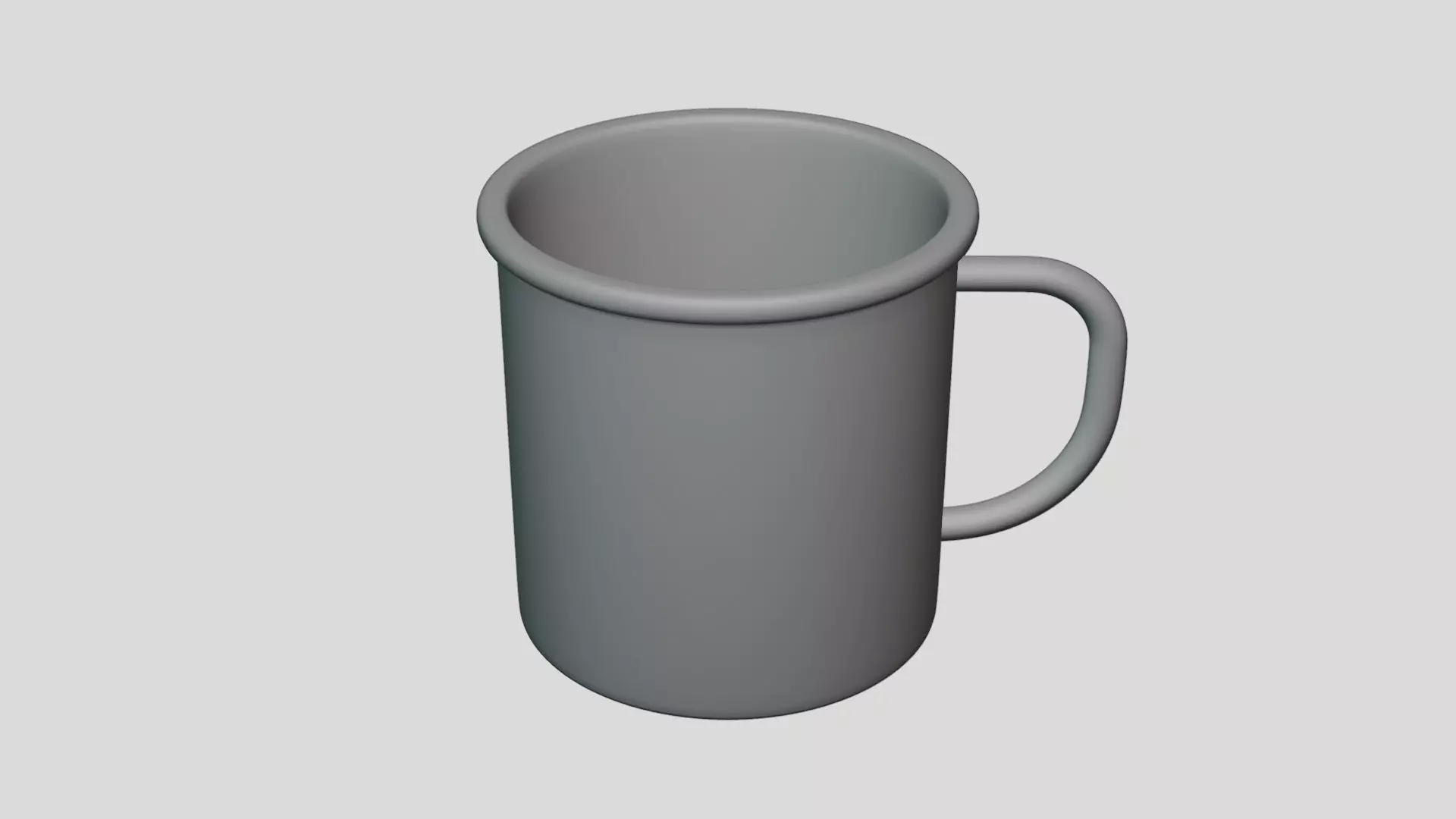 Enamel Cup - Geometry Only No Textures No Materials 3D model_3