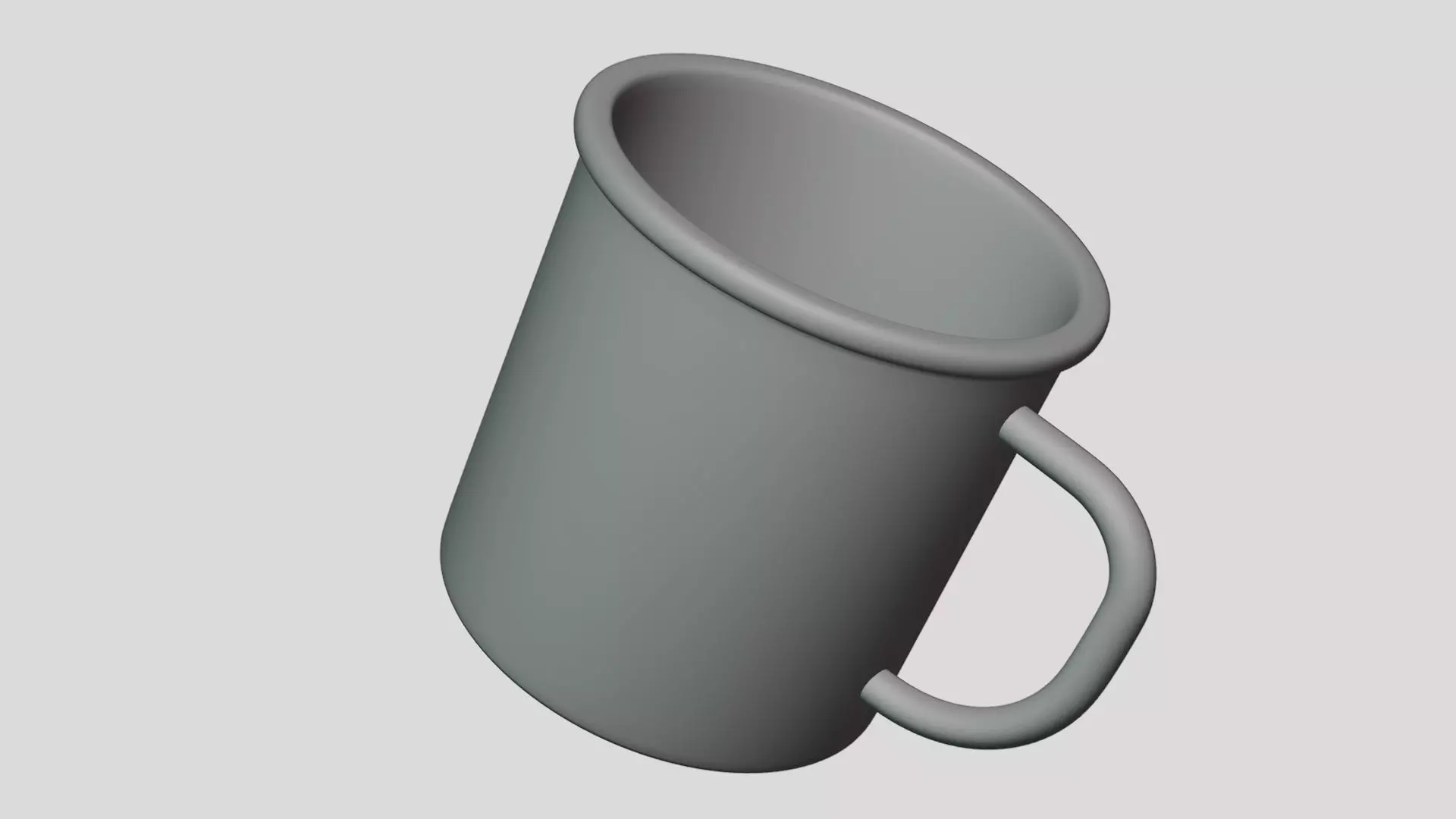 Enamel Cup - Geometry Only No Textures No Materials 3D model_4