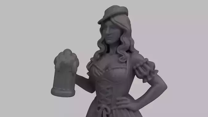 Oktoberfest Bavarian Woman Figurine