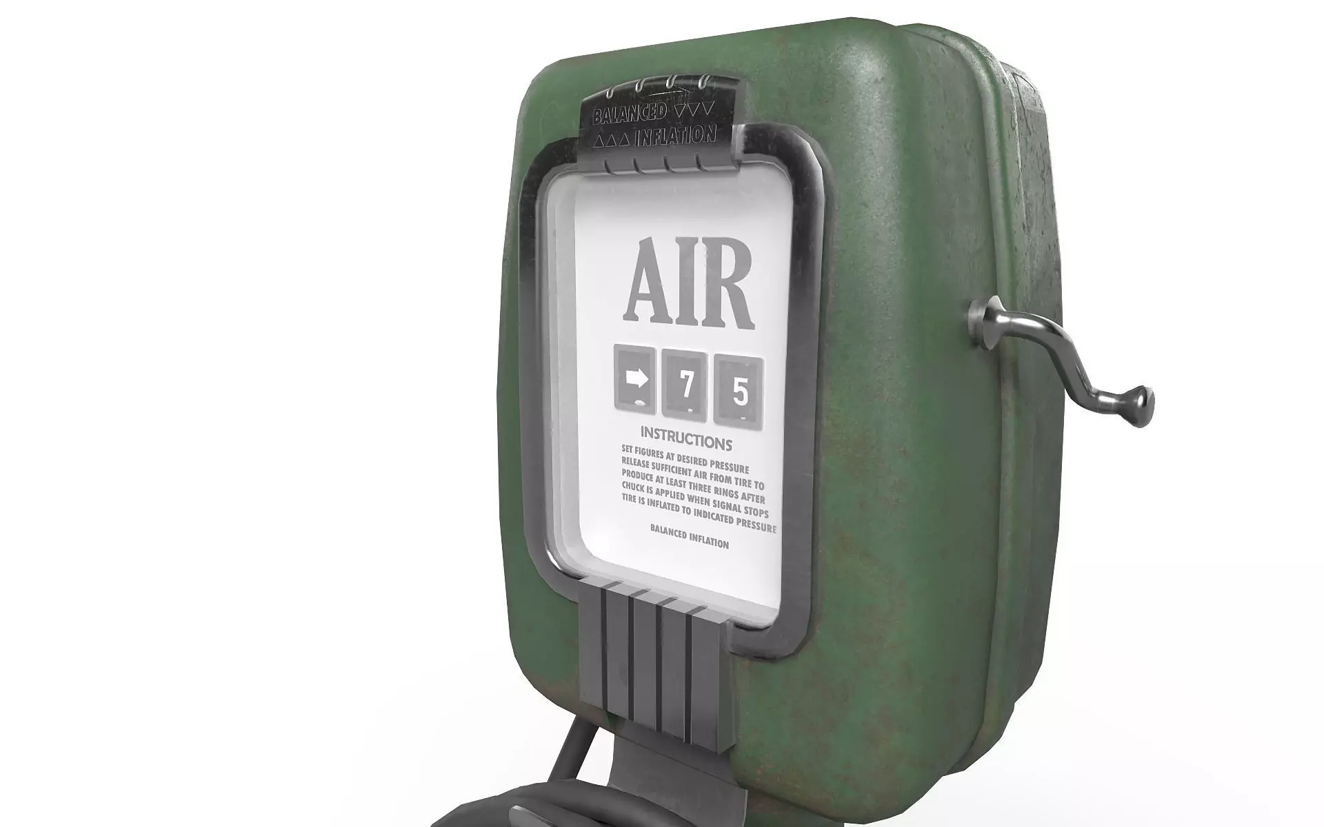 Vintage Air Pump Low-poly 3D model_7