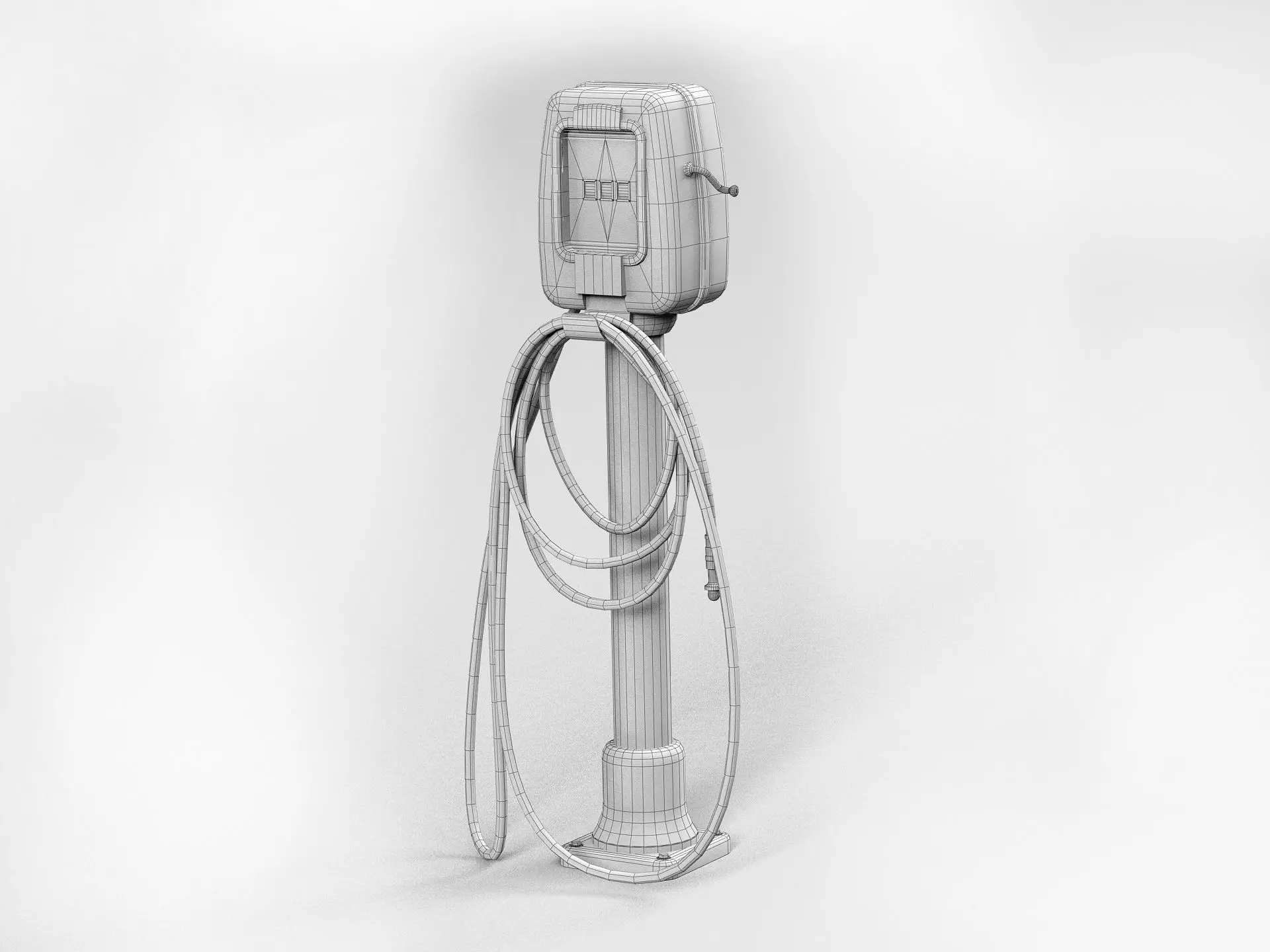 Vintage Air Pump Low-poly 3D model_8