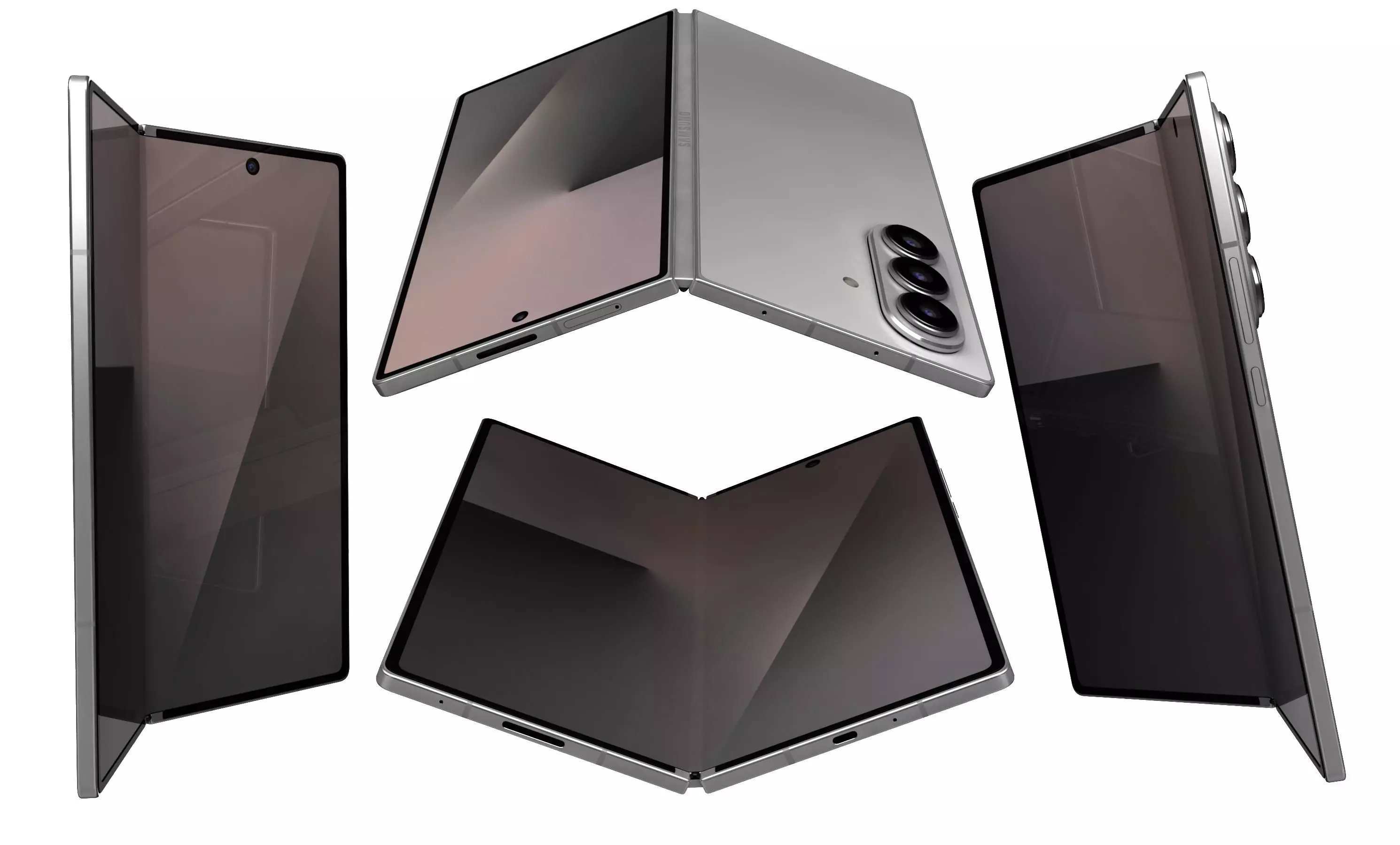 Samsung Galaxy Z Fold7 Silver Shadow 3D model_2