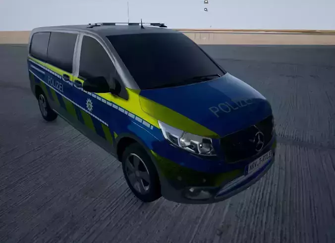 Mercedes Vito German Police FBX and Unreal Engine Asset 