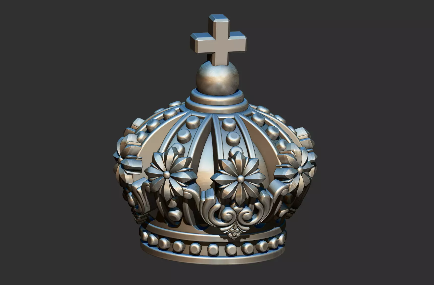 Crown Full 3d and Crown relief - 2 files 3D print model_8
