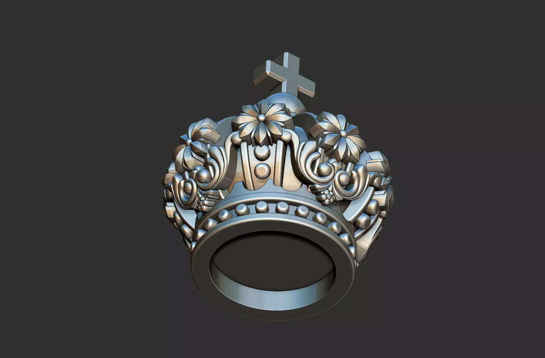 Crown Full 3d and Crown relief - 2 files 3D print model_11