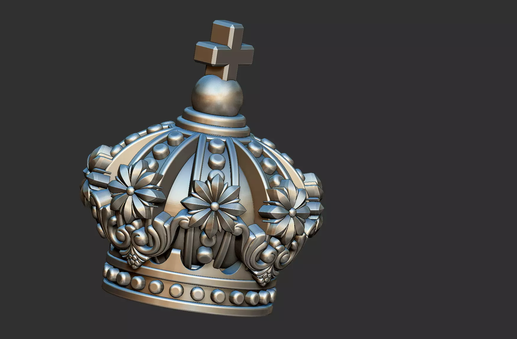 Crown Full 3d and Crown relief - 2 files 3D print model_9