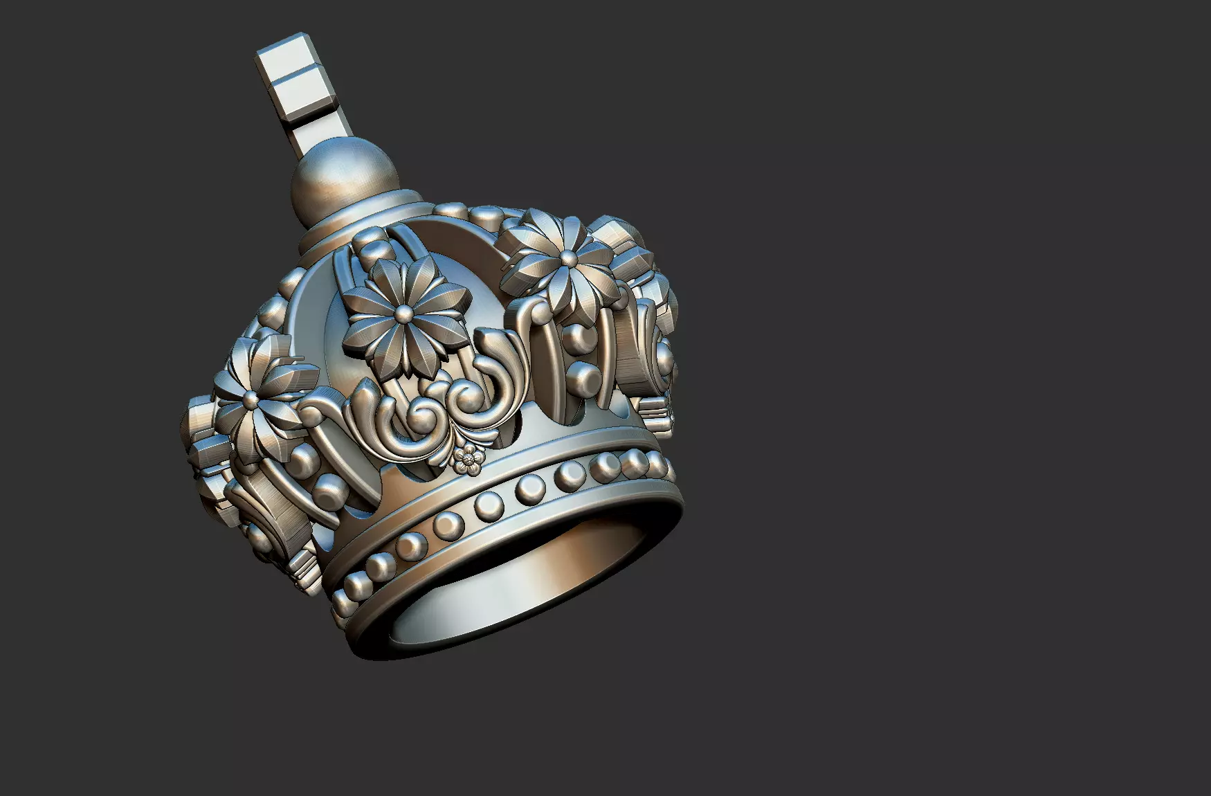 Crown Full 3d and Crown relief - 2 files 3D print model_12
