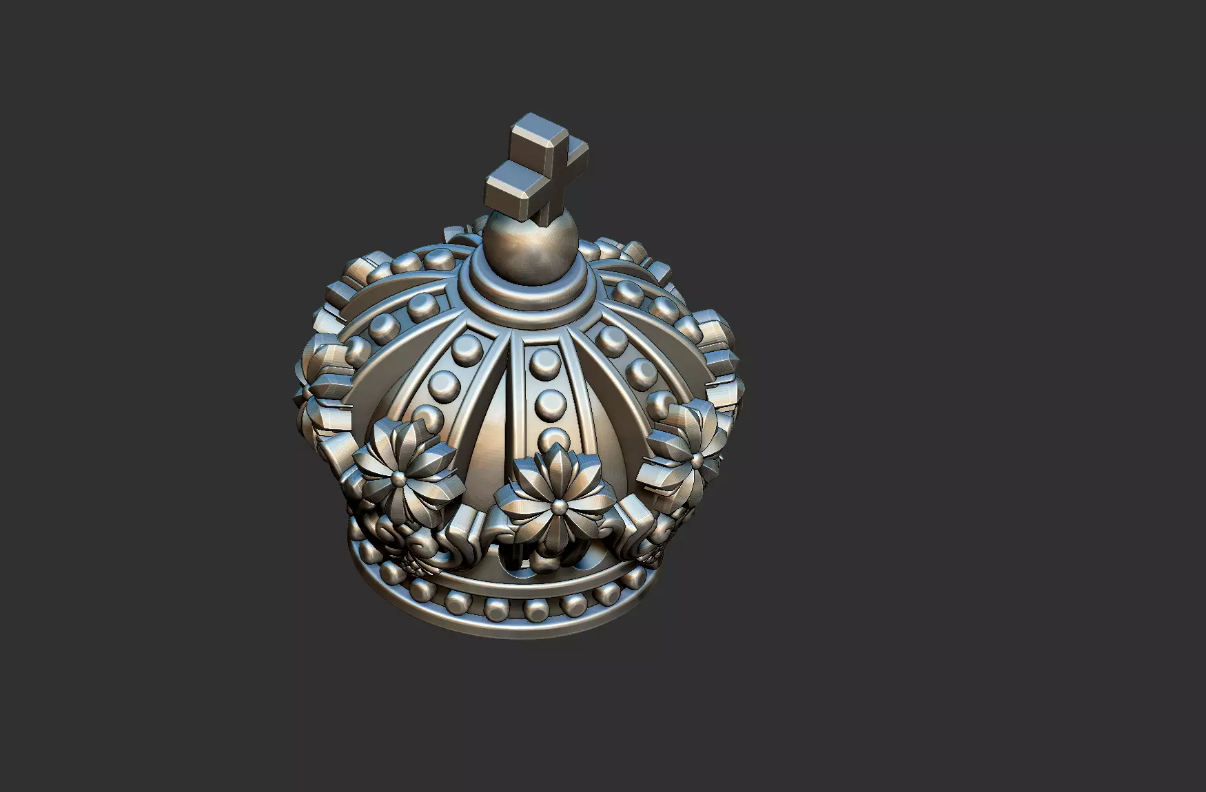 Crown Full 3d and Crown relief - 2 files 3D print model_10
