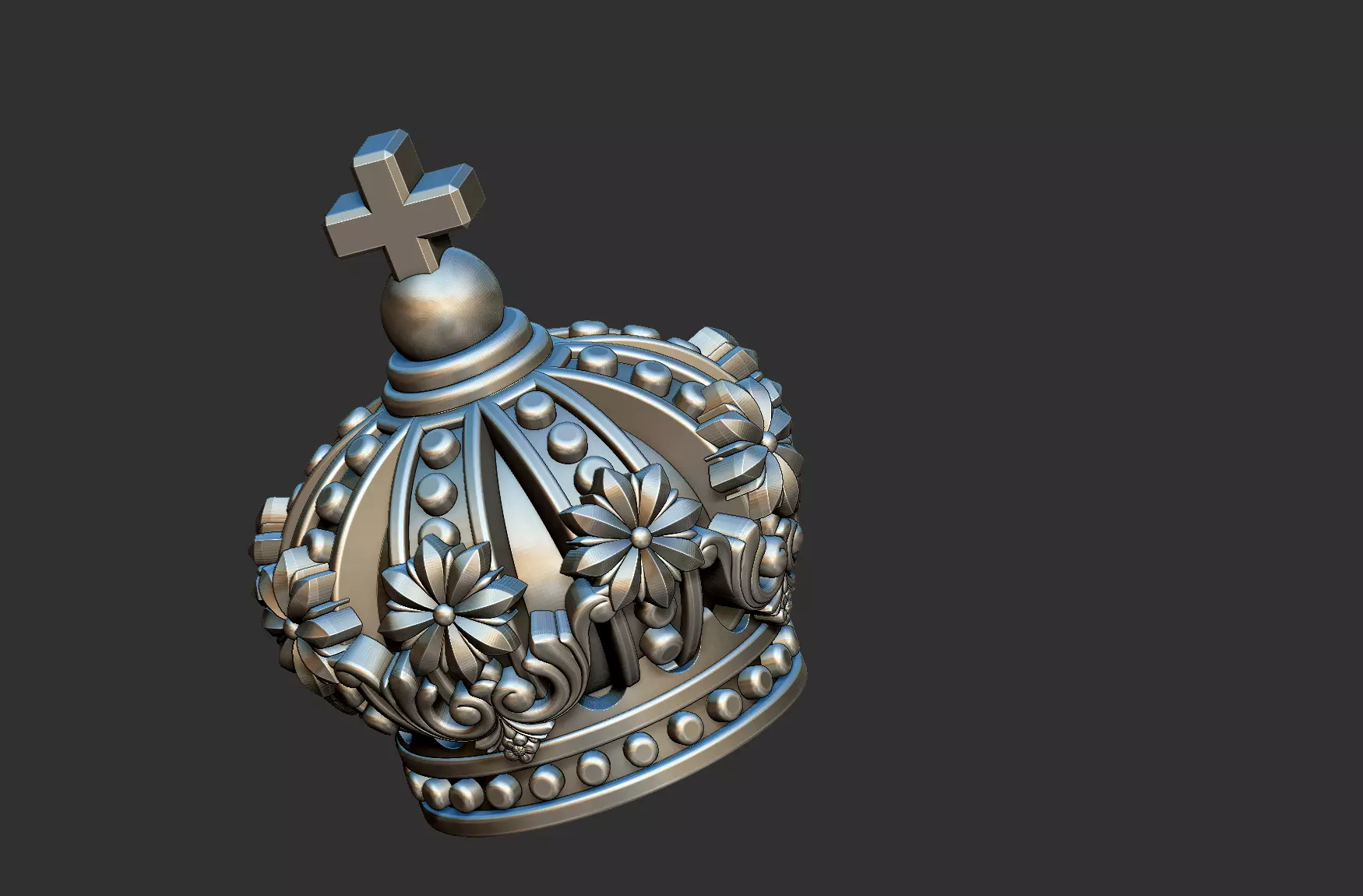 Crown Full 3d and Crown relief - 2 files 3D print model_13