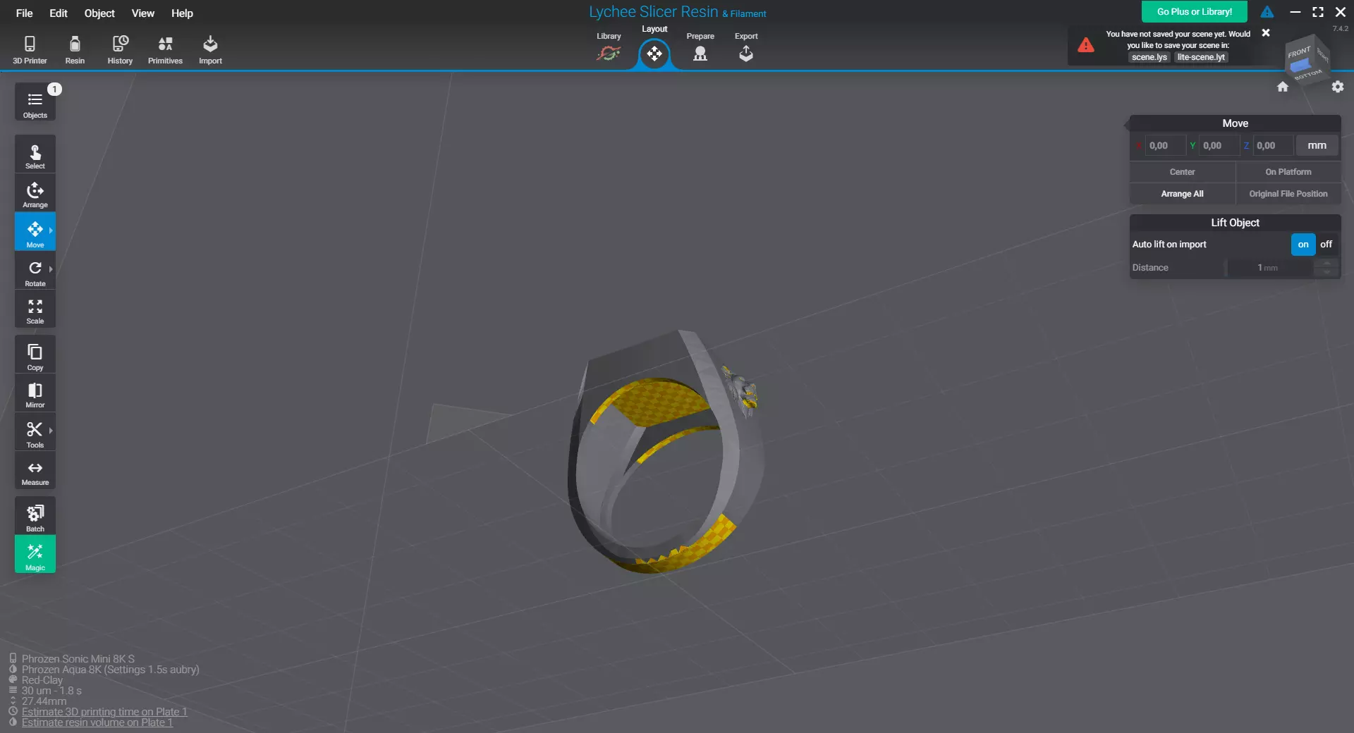 Cross and Lion - 3d Print Ready Men Ring 3D print model_2