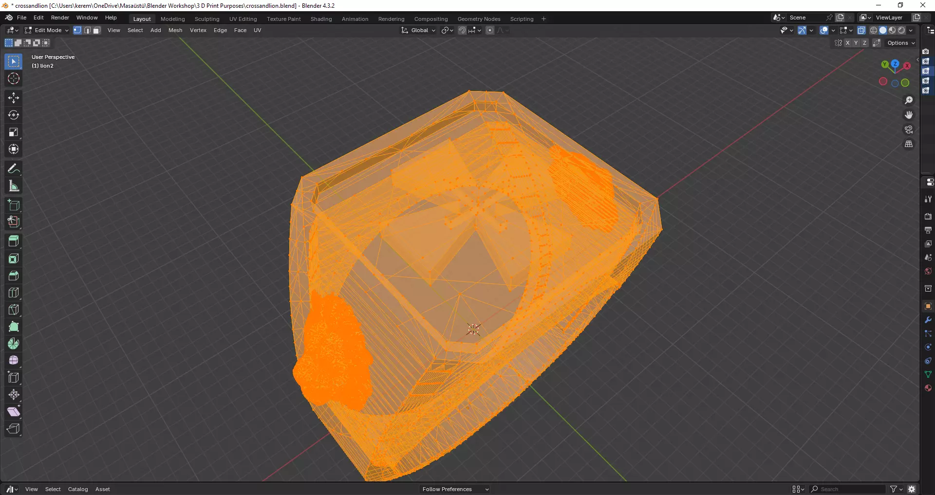Cross and Lion - 3d Print Ready Men Ring 3D print model_11