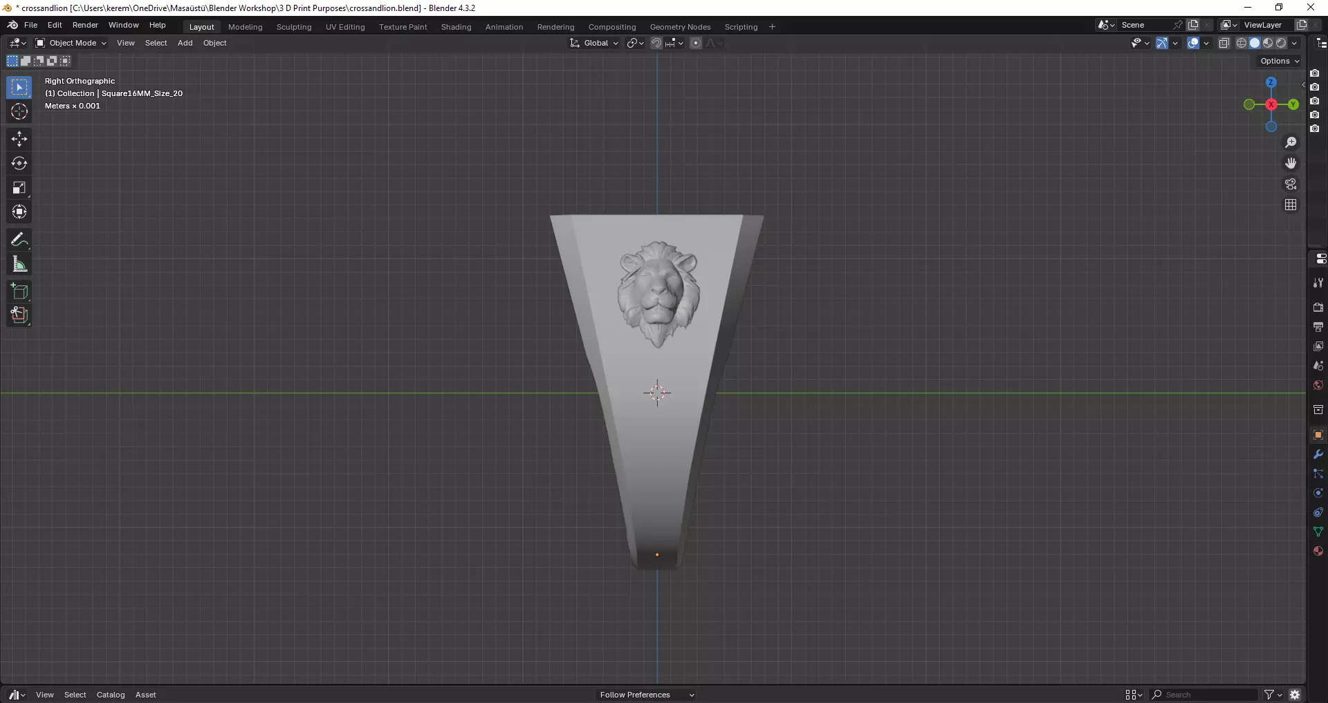 Cross and Lion - 3d Print Ready Men Ring 3D print model_8