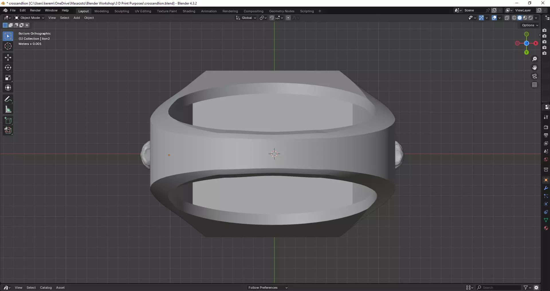 Cross and Lion - 3d Print Ready Men Ring 3D print model_12
