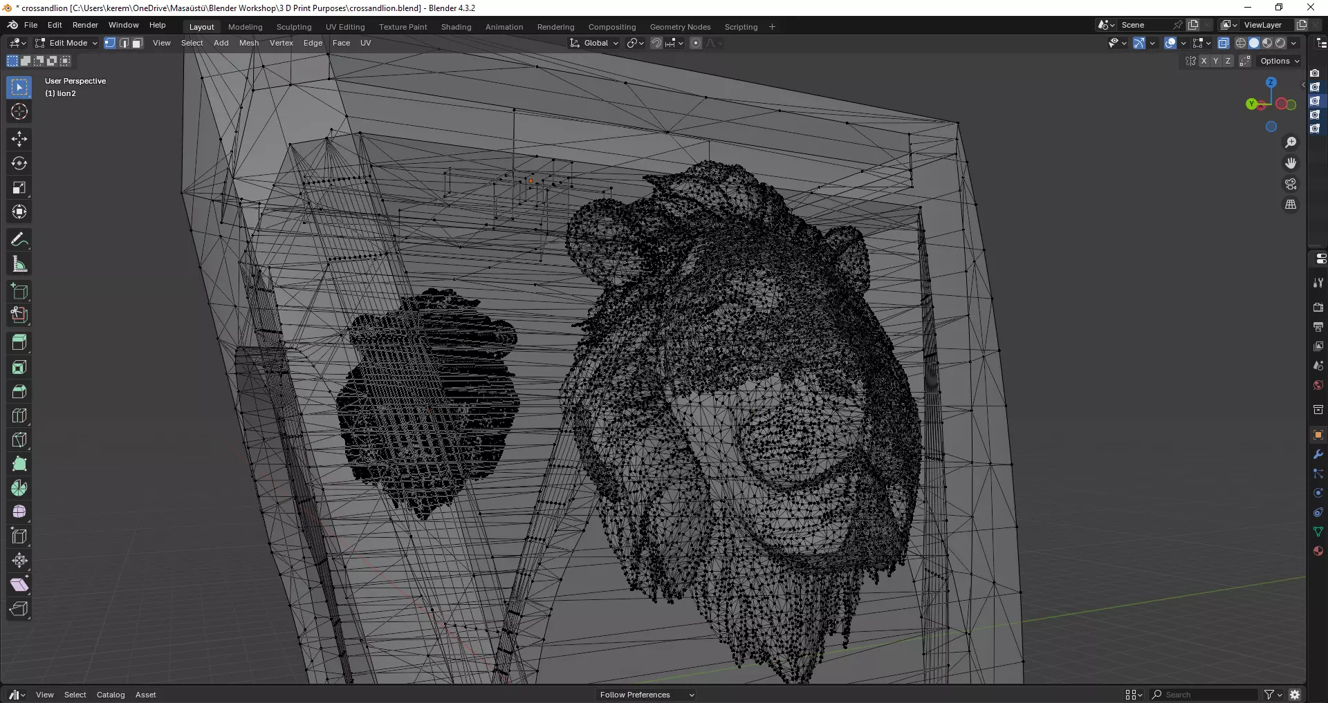 Cross and Lion - 3d Print Ready Men Ring 3D print model_10