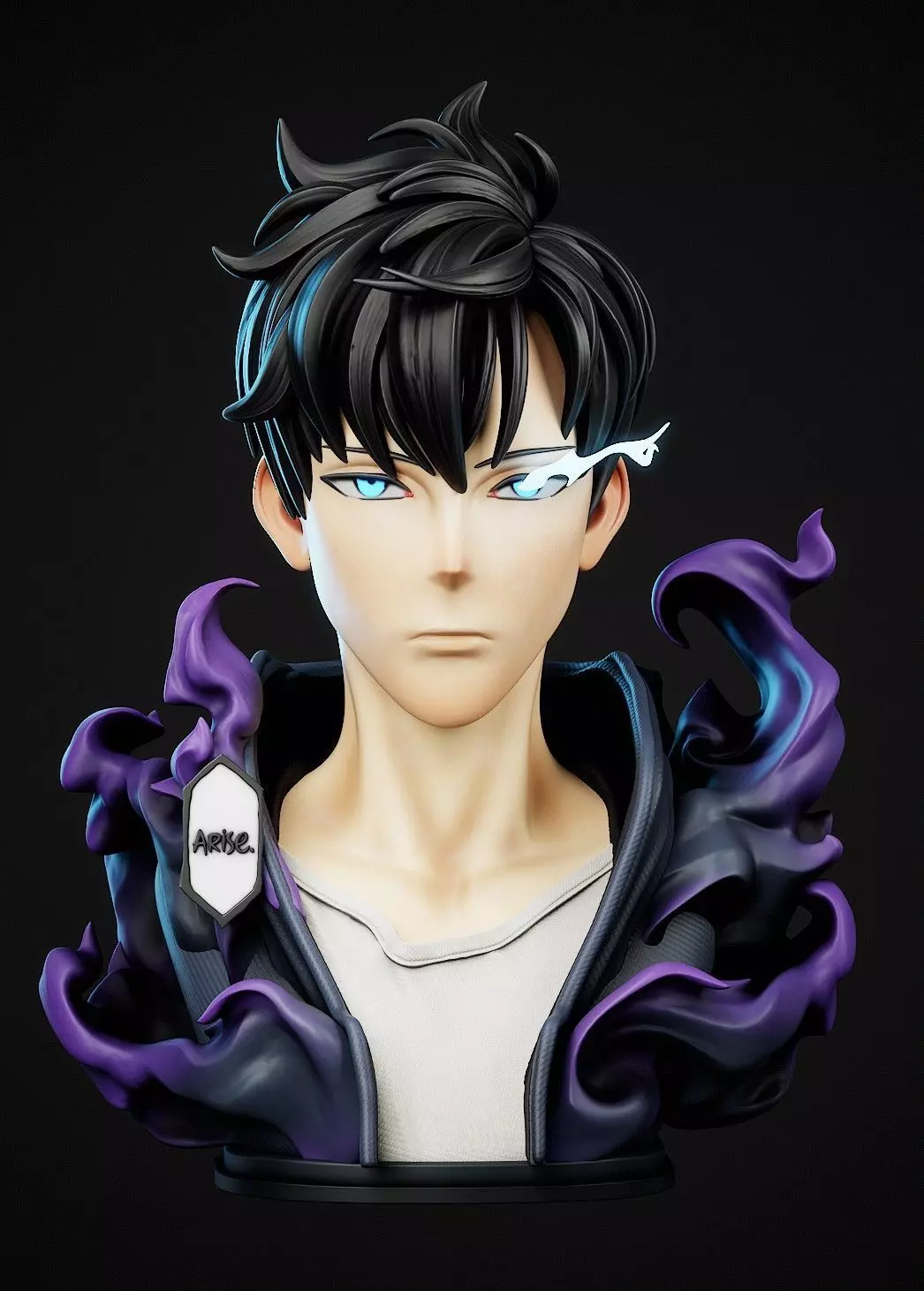 Sung Jin Woo Bust Solo Leveling 3D Printable Model 3D print model_0
