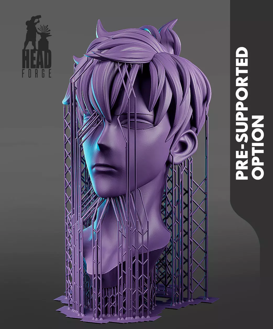 Sung Jin Woo Bust Solo Leveling 3D Printable Model 3D print model_6