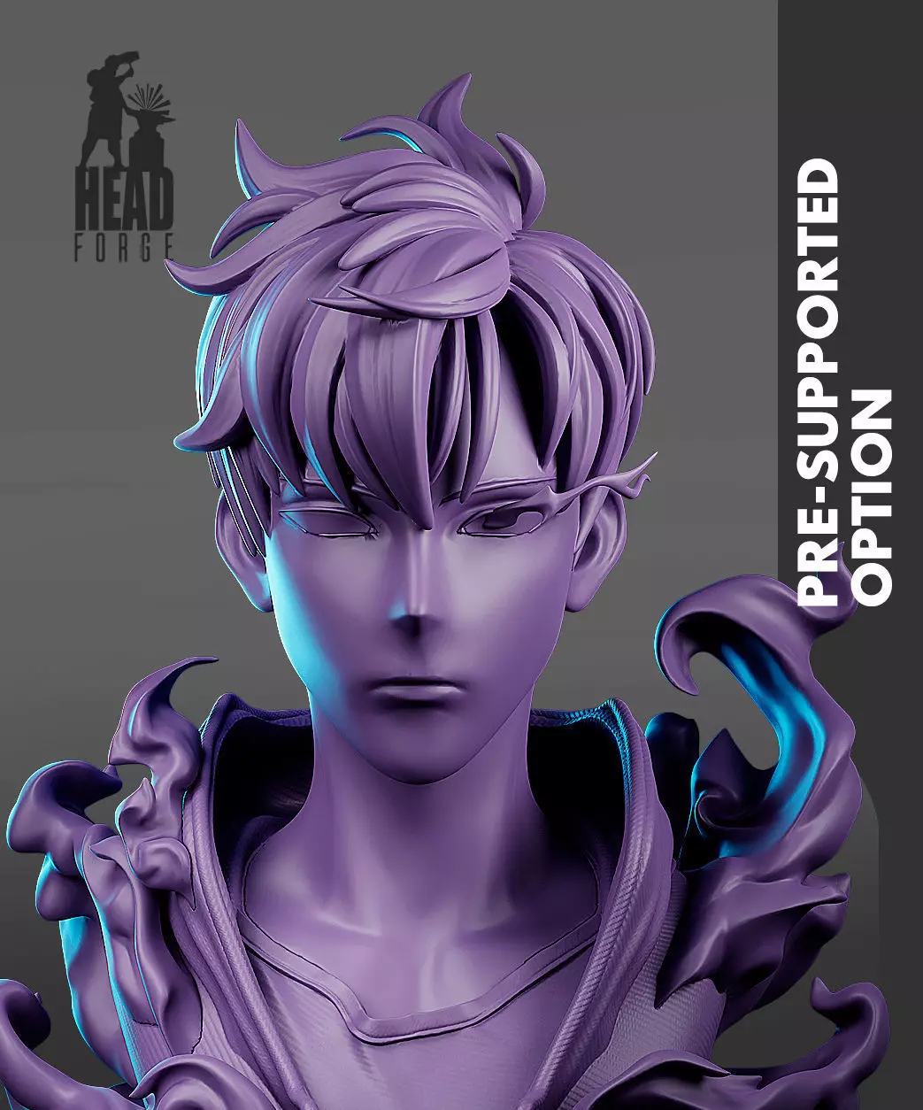 Sung Jin Woo Bust Solo Leveling 3D Printable Model 3D print model_1