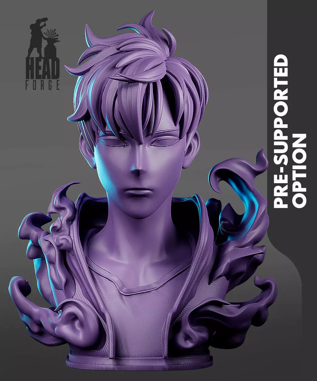 Sung Jin Woo Bust Solo Leveling 3D Printable Model 3D print model_3