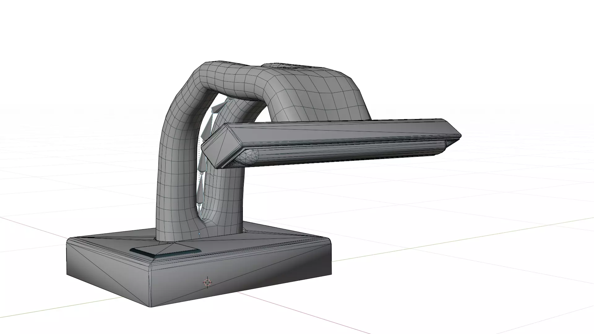 Table lamp with bones for animation and interiors Low-poly 3D model_4