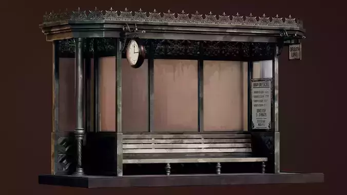 Vintage Tram Bus Stop